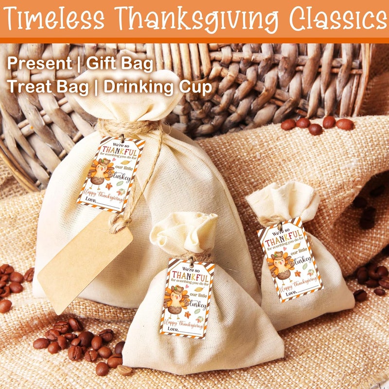 HandEasy 50 PCS Fall Gift Tags Thanksgiving Gift Tags with String, 2.1" x 3.5" Thanksgiving Design Present Label for Present Bags, Fall Party Favor Decorations, 4 Styles - A01 - Image 4